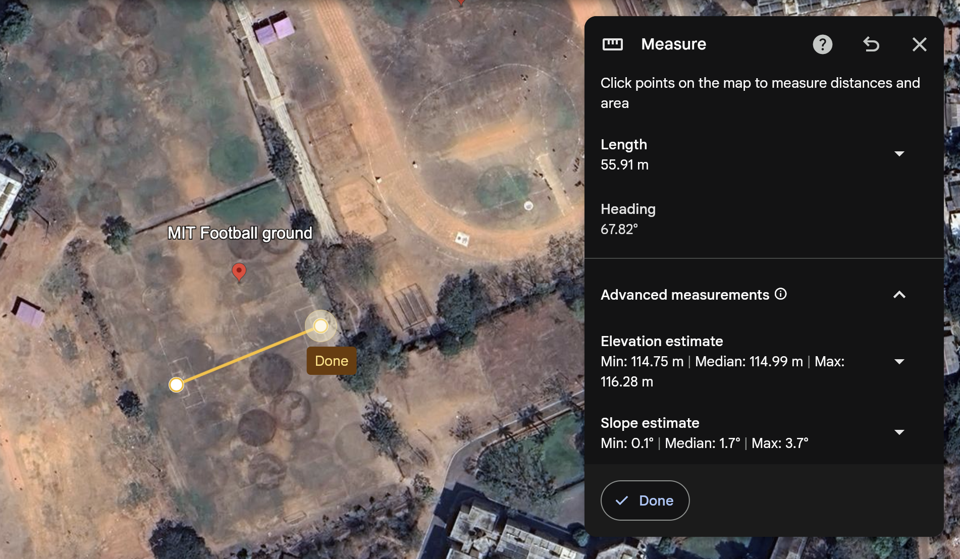 MIT Football ground measurement